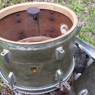 1958-59 Vintage Ludwig Jazz Festival Sky Blue Pearl Drum Set image 2