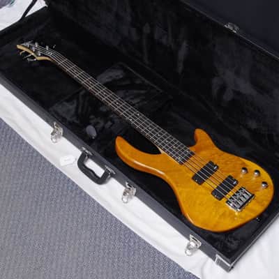 DEAN Edge 1 5-String Bass guitar Trans Amber w/ Hard Case NEW image 1