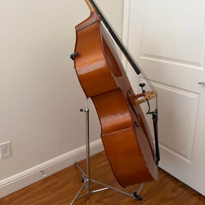 Vintage Reghin Romania 3/4 Upright Bass c. 1950s, Well Set Up + Bag/Pickup/Stand image 4