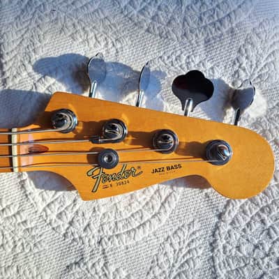 All Original Vintage Fullerton Era 4-bolt 1983 / 1984 Fender American Standard Jazz Bass, Dan Smith, AVRI, Sienna Burst Ash, OHSC image 18