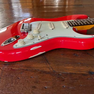 MJT VTS Stratocaster in Coral Red with CS body, Fender Vintage Noiseless Pickups and All Parts neck. Stratocaster 2018 onwards - Custom Relic image 22