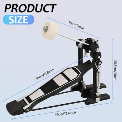 Single Bass Drum Pedal Single Pedal for Drum Set Kit and Electronic Drums | Single Chain image 2