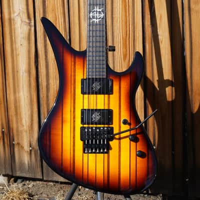 Schecter USA CUSTOM SHOP Synyster Gates FR Vintage Sunburst w/Pinstripes 6-String Electric Guitar w/ Black Tolex Case image 13