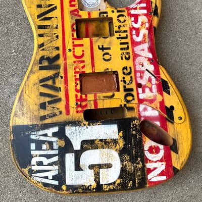Area 51 Stratocaster S Type Custom Relic Guitar Body Pickguard Alien Light Weight image 1