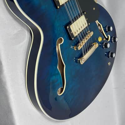 Olson 12 String Semi-Hollow Electric Guitar - Blueburst image 7
