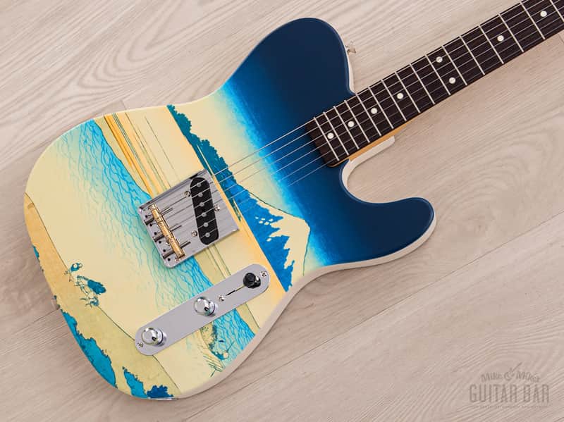 2024 Fender Japan Art Canvas Esquire Katsushika Hokusai Tama River, Mint w/ Case, Tags