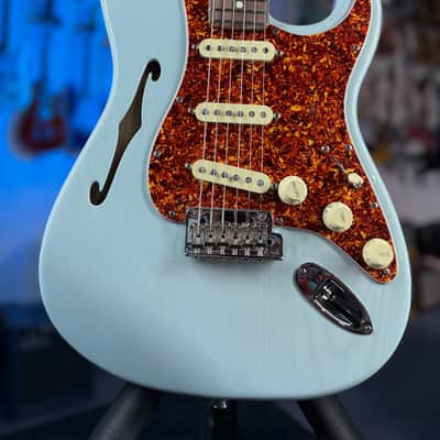 Fender American Professional II Thinline Stratocaster Transparent Daphne Blue Auth Deal Free Ship! 479 GET PLEK’D! image 5