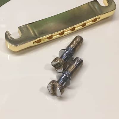 2 Gibson USA Les Paul LP SG Relic Guitar Gold Bridge Posts + StopBar Tail Piece image 7