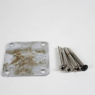 1965 Vintage Pre-CBS Fender Jazz Bass Neckplate w/Original Screws 1960's Stratocaster Precision Jazzmaster Telecaster image 6