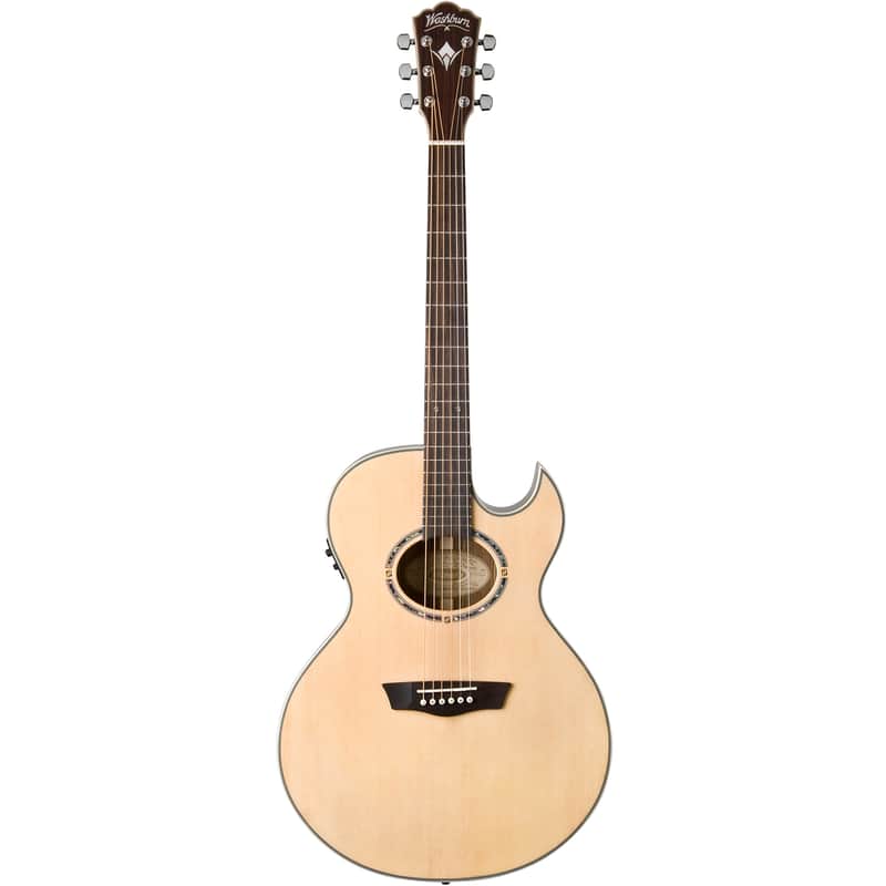 Washburn EA20SNB Nuno Bettencourt Festival Series Thin Body Acoustic Electric Guitar, Natural image 1