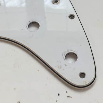 Vintage 1998 Fender Stratocaster USA MIM Pickguard 3 Ply White Relic Guitar Strat Nautral Patina image 8