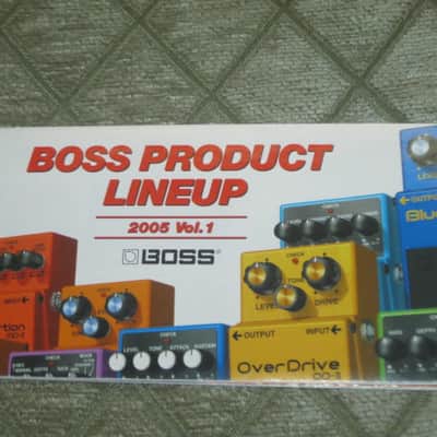 very lightly handled / very clean Boss Product Lineup 2005 Vol.1 (fold open product catalog - fully open it is 14 inches L x 10 inches W), printed in Taiwan 2005 image 1