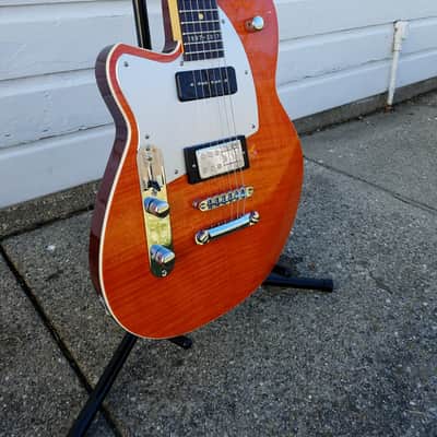 Reverend Double Agent OG 20th Anniversary Left-Handed 2017 Orange Flame Maple Lefty image 4
