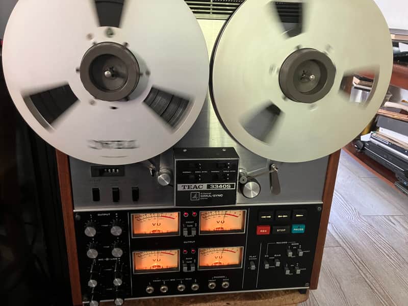 PLEASE READ AD!!! TEAC 3340S 1/4" 10.5 inch 4-Track 4 Channel quad Semi Pro Reel to Reel Tape Deck Recorder 1970s - Silver image 1