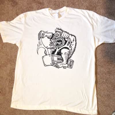 Hovercraft Sasquatch Shirt Cream/Black - Medium TShirt monster caribou image 1