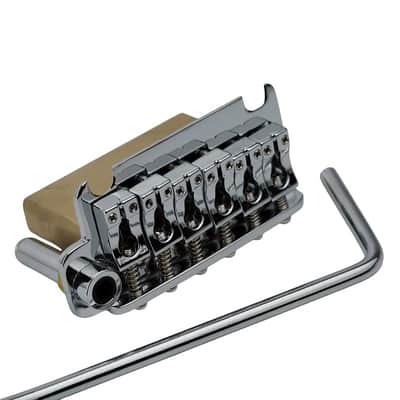 Left Handed Chrome 2 Point Guitar Strat Style Bridge Tremolo with Brass Block, 10.8MM image 2