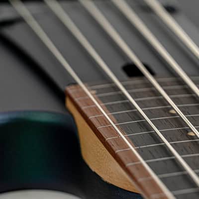 Swan Alpha 5-String Fretless Bass Iridescent Purple/Green w/ Finger Ramp, Brass Nut, 18v Preamp image 10