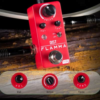 FLAMMA FC06 Distortion Guitar Pedal Electric Guitar Effects with 2 Modes: Boost & Drive (HP/LP), Mini Analog Guitar Pedal, True Bypass image 4