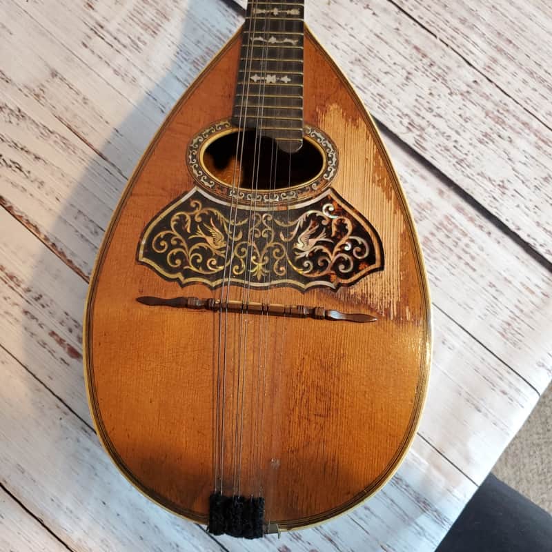 Vintage Favilla Brothers Bowl Back Mandolin circa 1912 w/original case image 1