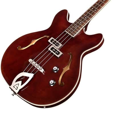 Guild Starfire I Bass Semi-Hollow Body Double-Cut, Short-scale Vintage Walnut image 4