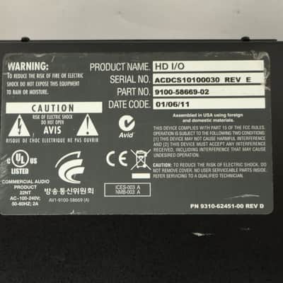 2011 Avid Pro Tools HD I/O 16x16 Digital Audio Interface image 10