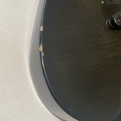 2000's Japan Jackson DKMGT Dinky Arched Top Transparent Black Flame Guitar Body Hard Tail image 5