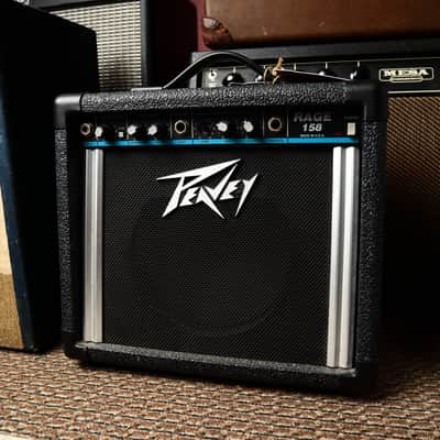 Peavey Rage 158 Guitar Teal Stripe Amp 15 Watts USA Made image 1