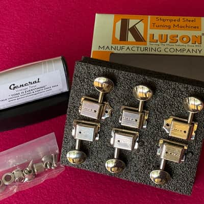 Kluson Vintage Guitar tuners single line for Fender ®️ Guitars / Left handed moldel - Nickel image 1