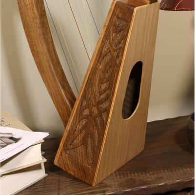 Roosebeck Baby 12 String Harp Walnut Celtic Knotwork Mini Harp image 3