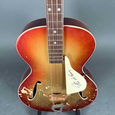 Framus Peter Kraus 5/140 Solist 1959 signed Autogram goldsparkleburst 4 string image 6