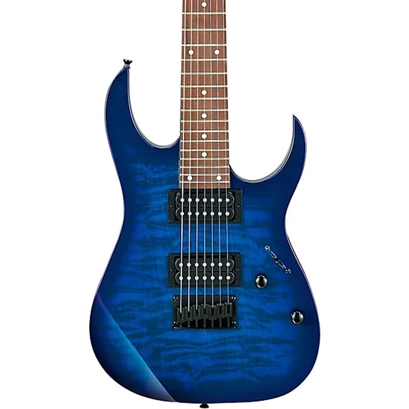 Ibanez Gio GRG7221QA 7-String, Transparent Blue Burst image 1