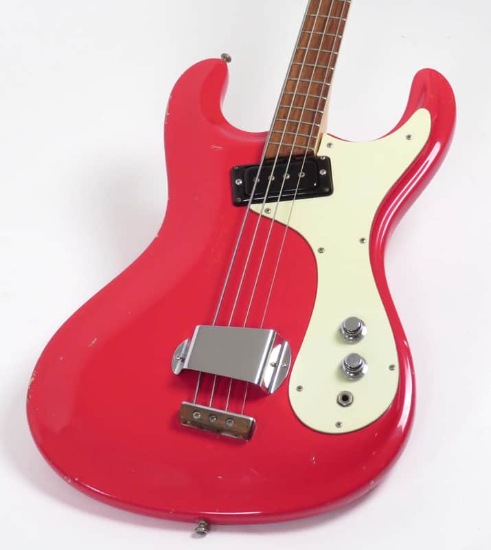 Mosrite Ventures Bass 1965 Custom Color Strawberry Red image 1