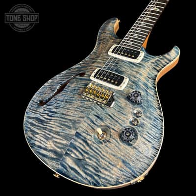 PRS 40th Anniversary Custom 24-08 Semi-Hollow Limited Faded Whale Blue Natural Back w/case image 5