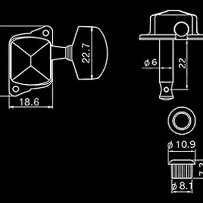Guitar Parts Economy COVERED Style - 3x3 - TUNERS SET - Gold image 2
