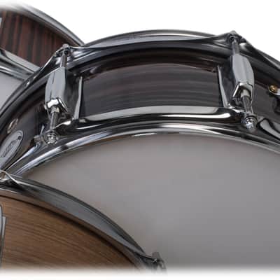 Griffin Snare Drum - 14" x 5 - 5" Poplar Wood Shell with Zebra PVC Glossy Finish Percussion Musical Instrument with Drummers Key image 5