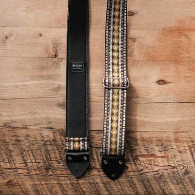 Vintage Black & Gold 60s/70s Hippie Guitar Strap / Handmade in the UK / Case Candy image 2