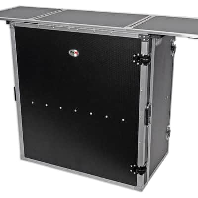 ProX XS-DJSTN Foldout Mobile DJ Combo Table Desk Facade w/ Wheels+Cup Holder image 2