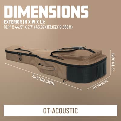 Gator Cases - GT-ACOUSTIC-BLK - Transit Acoustic Guitar Bag; Charcoal image 3