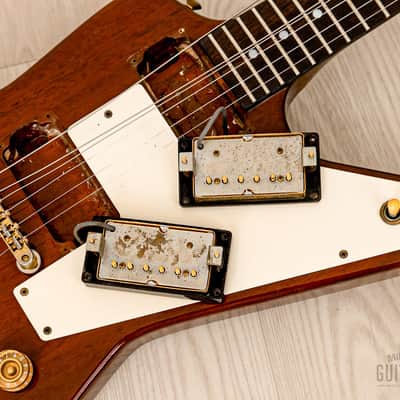 1990s Burny REX-80 Explorer Vintage Electric Guitar Walnut w/ Case, Japan Fernandes image 16