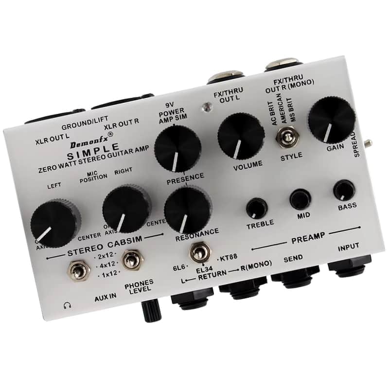Demonfx SIMPLE DI Box Effect Pedal Preamp Simulator Power Amp Simplifier Pedal Stereo Cab Sim for Electric Guitar image 1