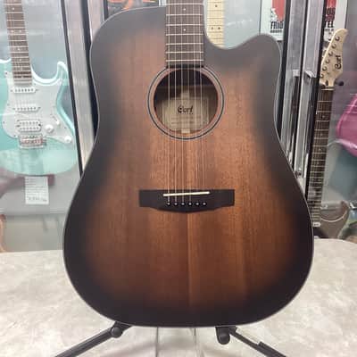 Cort COREDCOPBB Core-DC Series Dreadnought Cutaway Acoustic Electric Guitar. Open Pore Black Burst image 4