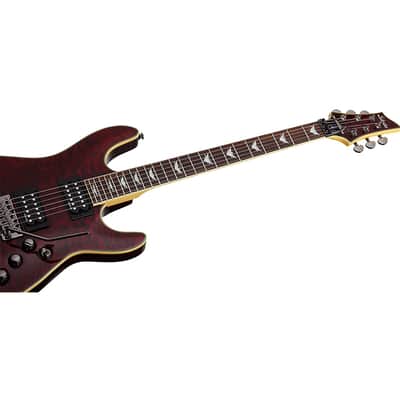 Schecter Omen Extreme-FR Electric Guitar, Black Cherry Bundle with Ultimate Support Pro Guitar Stand, Guitar Strap and Classic Guitar Pick (10-Pack) image 7