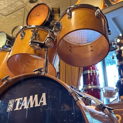 VINTAGE 1980's Tama Superstar Double Bass Drum Set in Natural Gloss - 14x24, 14x24, 8x12, 9x13, 10x14, 12x15, 16x16, 16x18 image 8