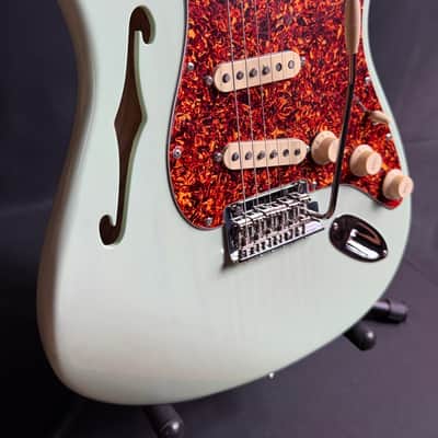 Fender American Professional II Thinline Stratocaster Electric Guitar Surf Green w/ OHSC image 6
