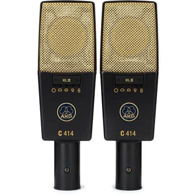 AKG C414 XLII/ST Large-diaphragm Condenser Microphone Matched Pair - Open Box, Mint image 1