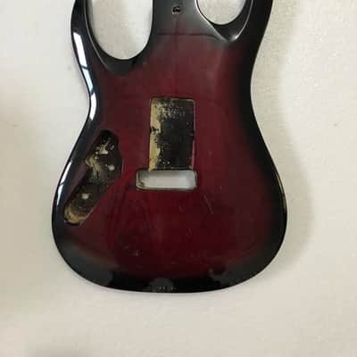 Red Burst HSH Double Cutaway Guitar Body image 2