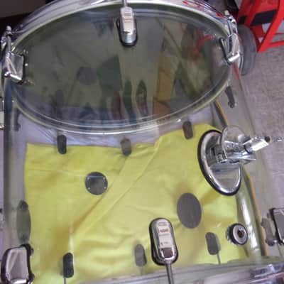 Crush Clear Acrylic Seamless 16" dia x 14" Floor Tom Drum with 3 x Legs Lot image 9