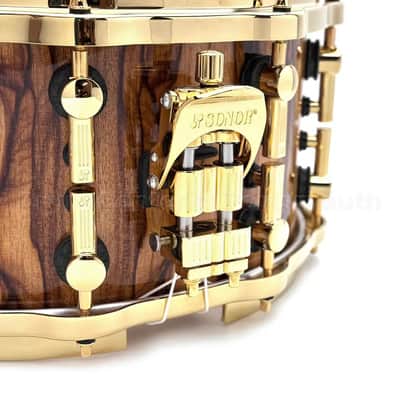 Sonor SQ2 Heavy Beech Snare Drum 14x7 African Marble Gloss w/Gold Hardware image 3