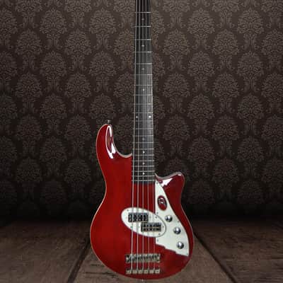 Duesenberg D-Bass Red 5 String Electric Bass With Custom Hardcase image 8