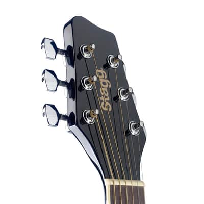 Stagg 4/4 Auditorium Acoustic Guitar - Black - SA20A BLK image 3